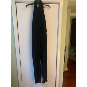 Mango Black High Neck, Low Back Jumpsuit, size M